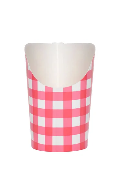 Isolated Red White Checkered Paper Cup — 스톡 사진