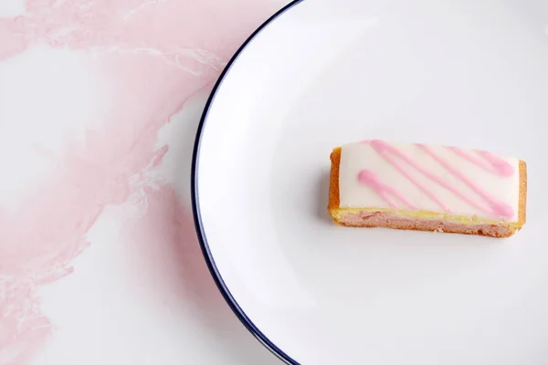 Top View English Angel Cake Slice — Stock Photo, Image