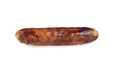 beyaz üzerine pişmiş chorizo sosis