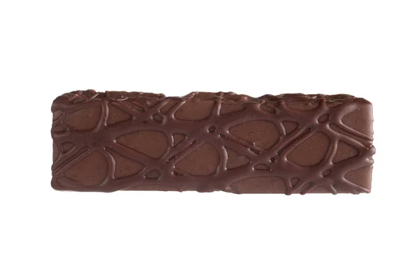 Geïsoleerde Bovenaanzicht Chocolade Taartbar — Stockfoto