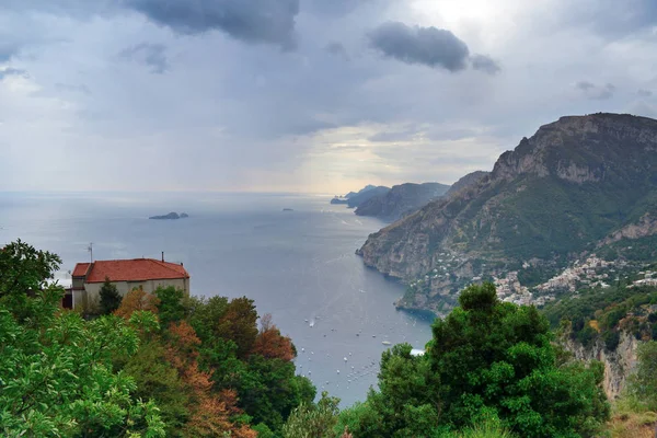 Positano from Nocelle on a cloudy afternoon — Stock Photo, Image