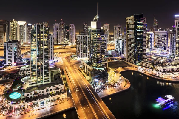 Dubai Marina v noci — Stock fotografie