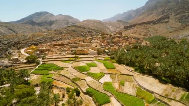 Bilad Sayt Village in Mountains — Stock Video