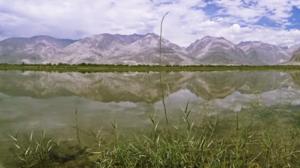 Lake in Nubra vallei in Ladakh — Stockvideo
