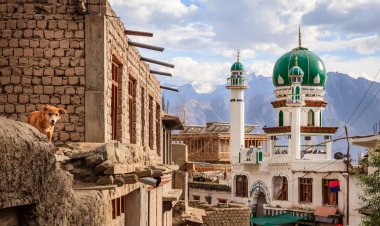 A mosque in the city of Leh  clipart