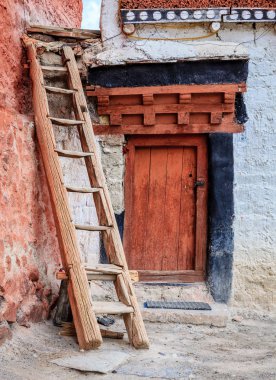 Diskit Budist manastırda küçük avlu