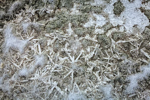 Kryształy soli nad jeziorem OSP Kar — Zdjęcie stockowe