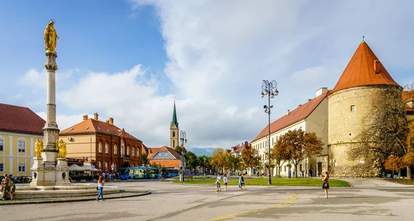 Zagreb Hırvatistan Eylül 2017 Kaptol Street Kutsal Mary Anıt Zagreb — Stok fotoğraf