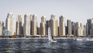 Jumeirah Beach Residence veya Dubai, Birleşik Arap Emirlikleri Jbr deniz görünümü