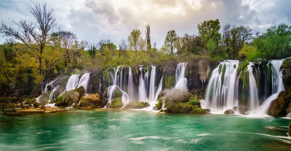 Imagen Larga Exposición Cascadas Kravica Bosnia Herzegovina — Foto de Stock