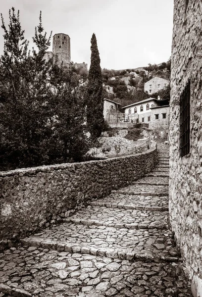 Medieval street in Pocitelj — Stock Photo, Image