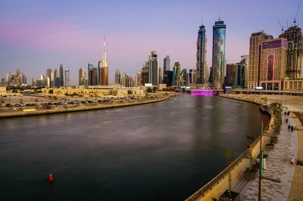 Сценический Вид Центр Дубая Закате — стоковое фото