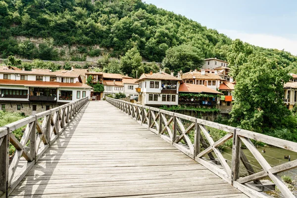 Puente Pie Sobre Río Yantra Veliko Tarnovo Bulgaria — Foto de Stock