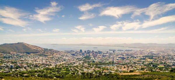 Overlooking view of the city of Cape Town the Atlantic coast