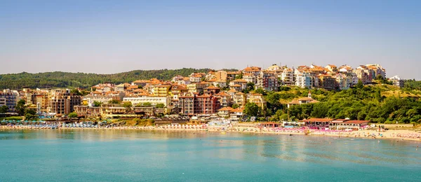 Kusten Och Offentliga Stranden Svarta Havet Resort Staden Sozopol Bulgarien — Stockfoto