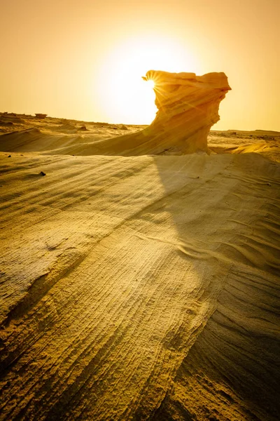 Formações Arenito Deserto Abu Dhabi Nos Emirados Árabes Unidos — Fotografia de Stock