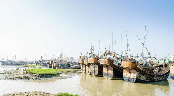 Barcos Pesca Tradicionales Puerto Río Karnaphuli Chittagong Bangladesh — Foto de Stock