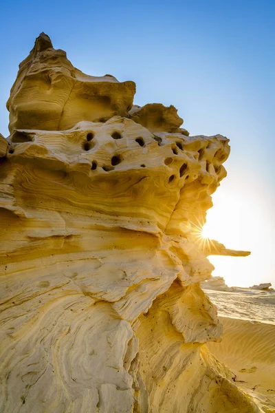 Formações Arenito Deserto Abu Dhabi Nos Emirados Árabes Unidos — Fotografia de Stock