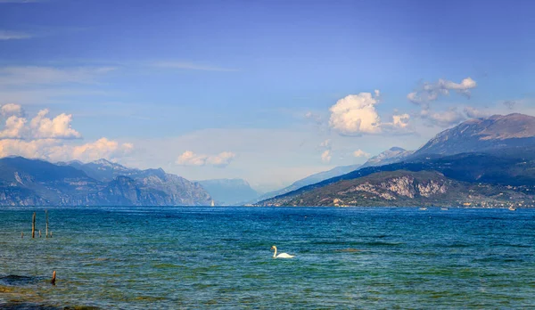 Vista Panorâmica Lago Garda Norte Itália — Fotografia de Stock