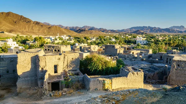 Bahla Villaggio Oman Con Montagne Hajar Sullo Sfondo — Foto Stock