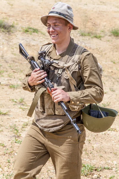 Soviet paratrooper in Afghanistan — Stock Photo, Image