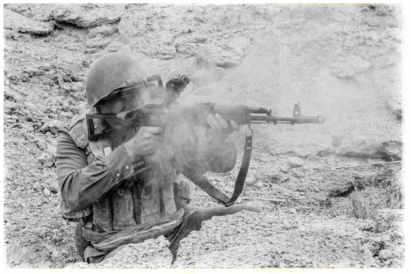 Soviet paratrooper in Afghanistan — Stock Photo, Image