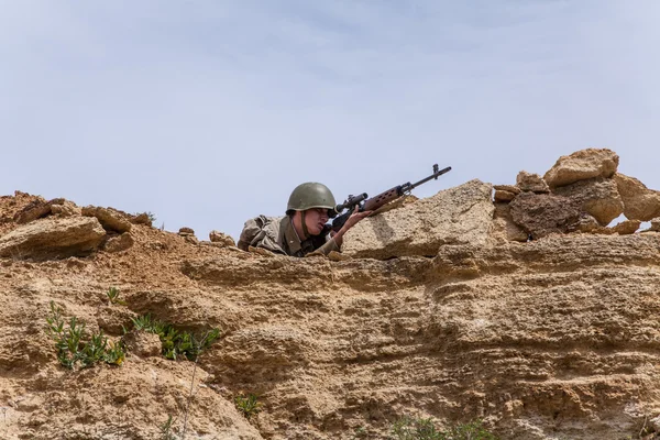 Soviet paratrooper in Afghanistan — Stock Photo, Image