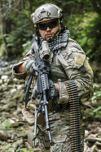 Army ranger machine gunner — Stock Photo, Image