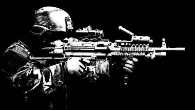 Deniz özel operatör machinegunner