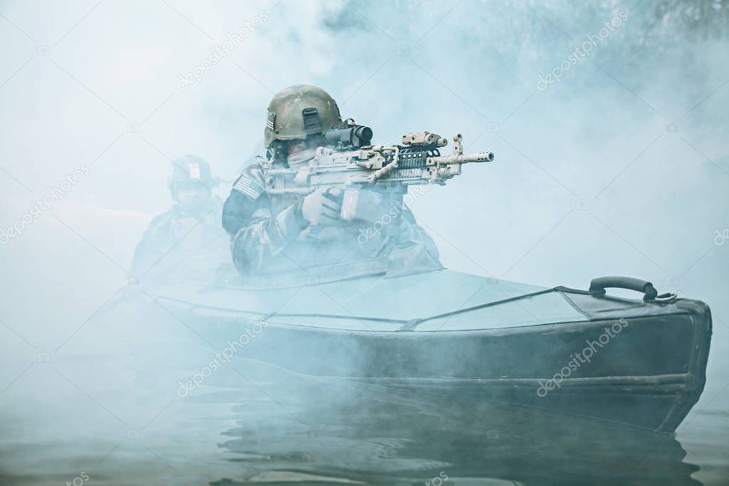 Militants in army kayak