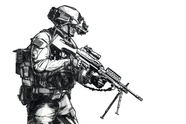 Ejército Ranger imagen dibujada a mano — Foto de Stock