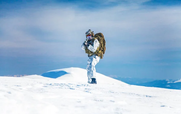 Guerra invernale montuosa artica — Foto Stock