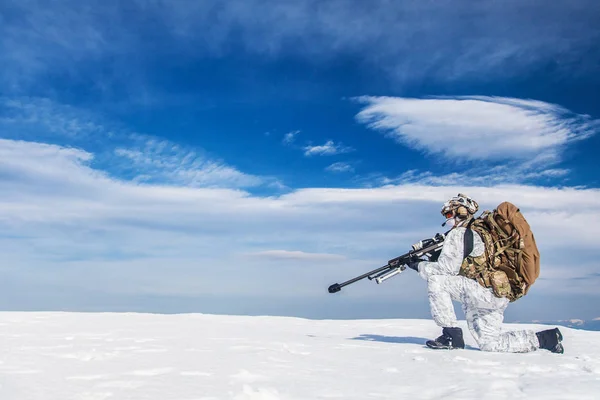 Guerra invernale montuosa artica — Foto Stock