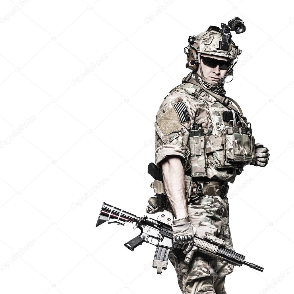 US Army Ranger with weapon