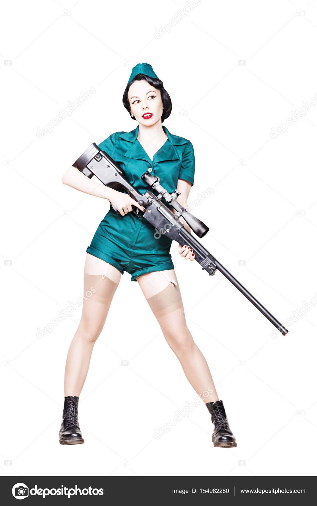 Military Pin Up Woman Stock Photo C Zabelin 154982280