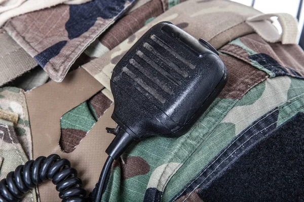 Microfone de rádio do exército — Fotografia de Stock