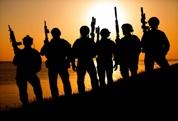 Army soldier silhouettes