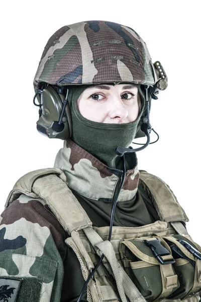 Fransız paraşütçü yüz portre — Stok fotoğraf
