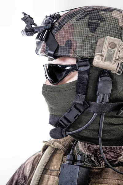 Franse paratrooper gezicht portret — Stockfoto