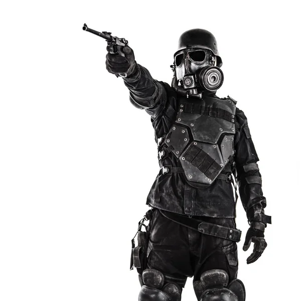 Futuristic nazi soldier studio shot — Stock Photo, Image