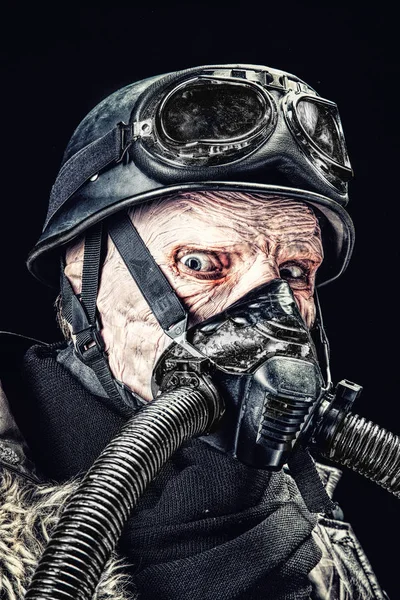 Futuristic nazi soldier studio shot — Stock Photo, Image