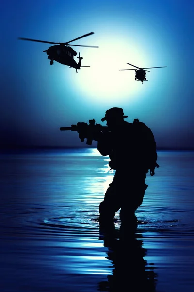 Esercito soldato silhouette — Foto Stock