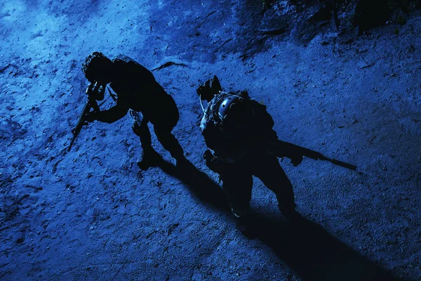 Black silhouette of soldier — Stock Photo, Image