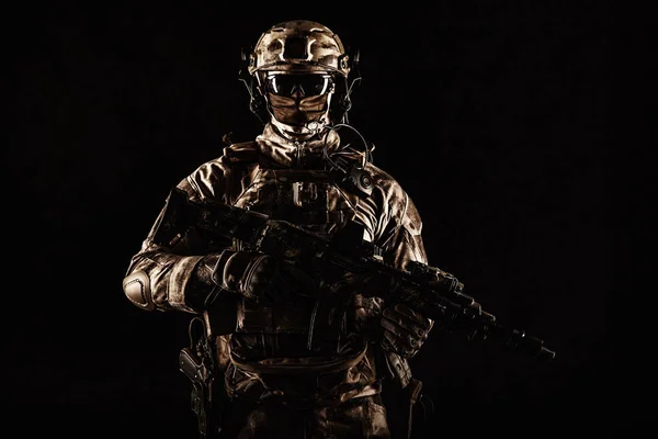 Special operations forces soldier low key portrait — Stock Photo, Image