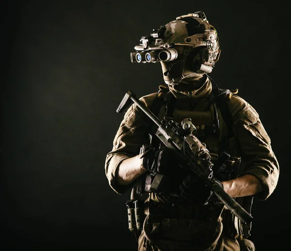 Special operations fighter studio shoot on white — Stock Photo, Image