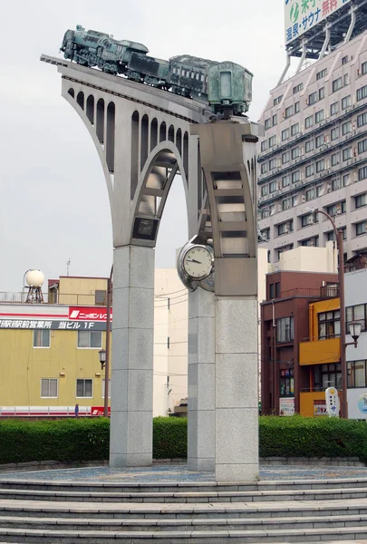 Sculptuur van een locomotief — Stockfoto