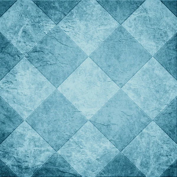 Blue Tile Background Illustration Abstract Diamond Block Shape Pattern Old — Stock Photo, Image