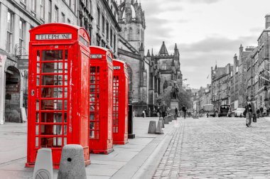 Edinburgh, İskoçya, İngiltere'de sokak görünümü