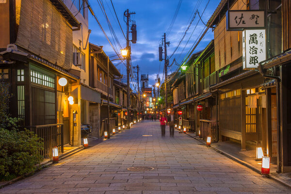 Shinbashi-dori Street view in Gion city