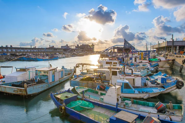 Taoyuan yung-an Fishing port by the sunset — Stock Photo, Image